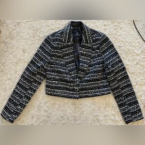 BAGATELLE black white long sleeve cropped blazer jacket small s NWT